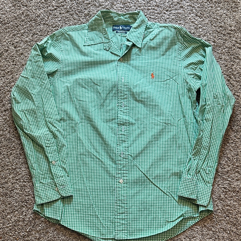 Polo by Ralph Lauren Green Plaid Men's Shirt